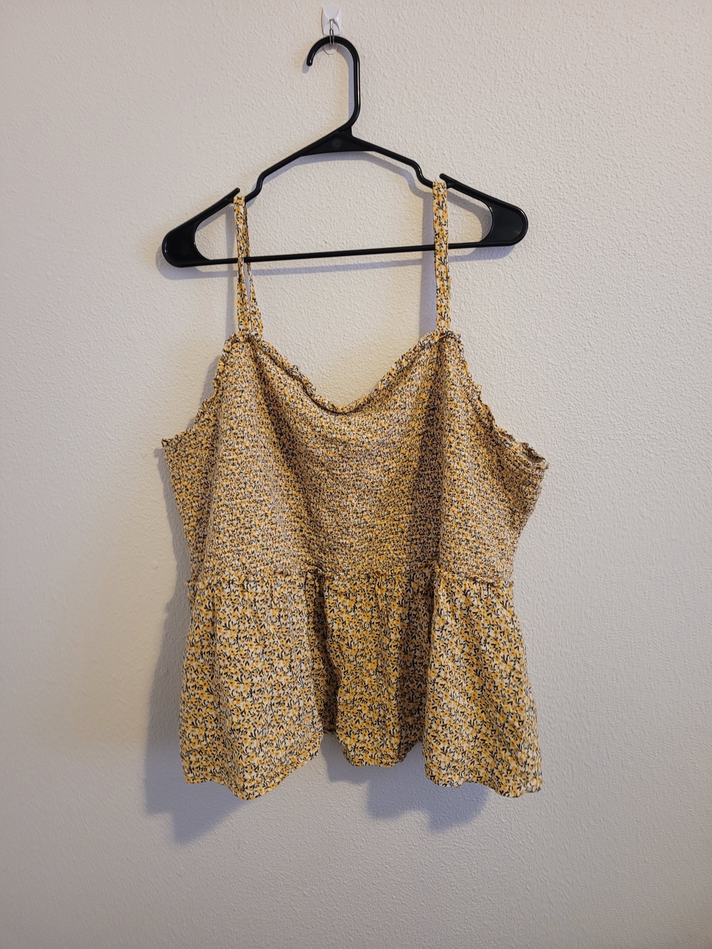 Old Navy Yellow Floral Smocked Peplum Cami #272